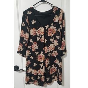 Floral V- Neck Dress